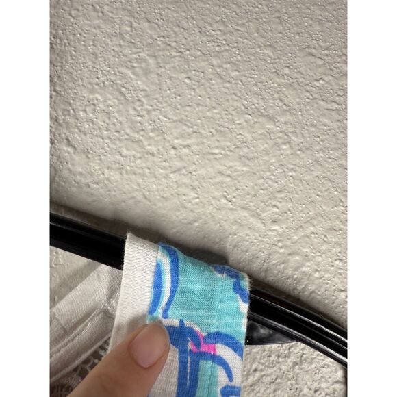 Lilly Pulitzer Target Womens Blue Pink Tank Top Sz S High Low Beachy Coastal - Picture 8 of 8